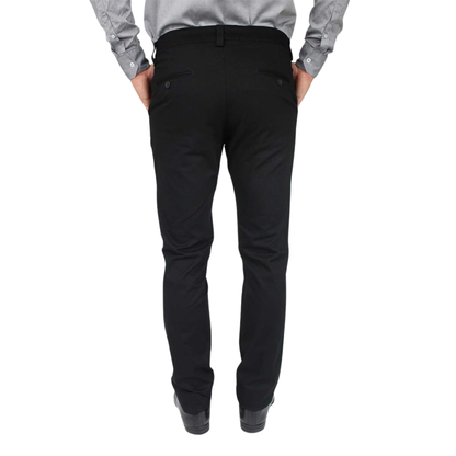 Pantalón Slim Fit Negro De Vestir Algodón Stretch Para Caballero