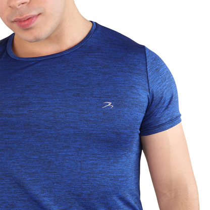 Playera Deportiva Hombre Running Gym Azul Rey Manga Corta