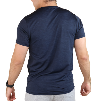 Men's Navy Blue Quick Dry Short Sleeve Athletic T-Shirt