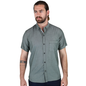 Camisa Manga Corta Slim Fit Cuello Americano Para Caballero
