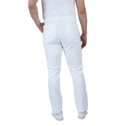 Pantalón Blanco Slim Fit De Gabardina De Algodón Para Caballero
