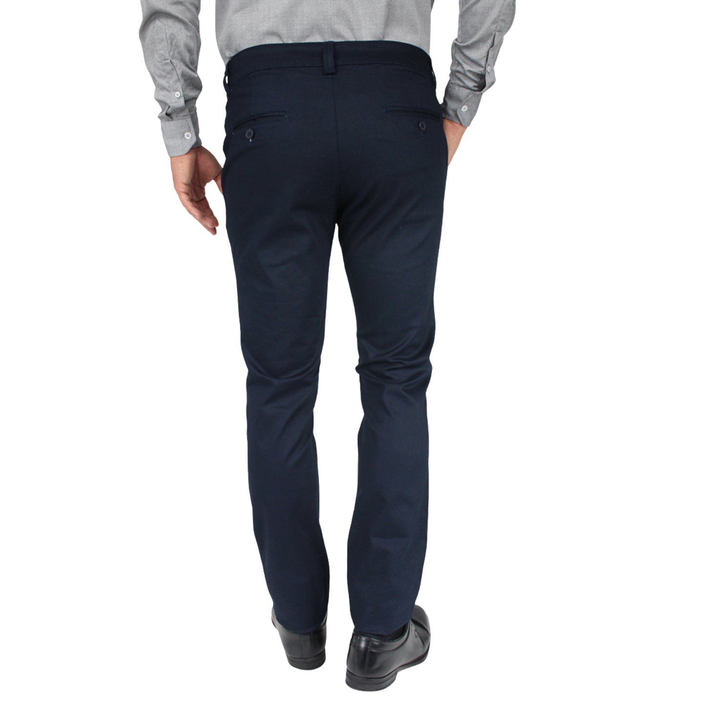 Men's Navy Blue Slim Fit Stretch Dress Pants