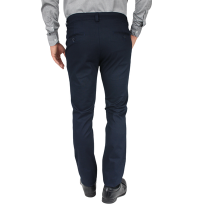Men's Navy Blue Slim Fit Stretch Dress Pants