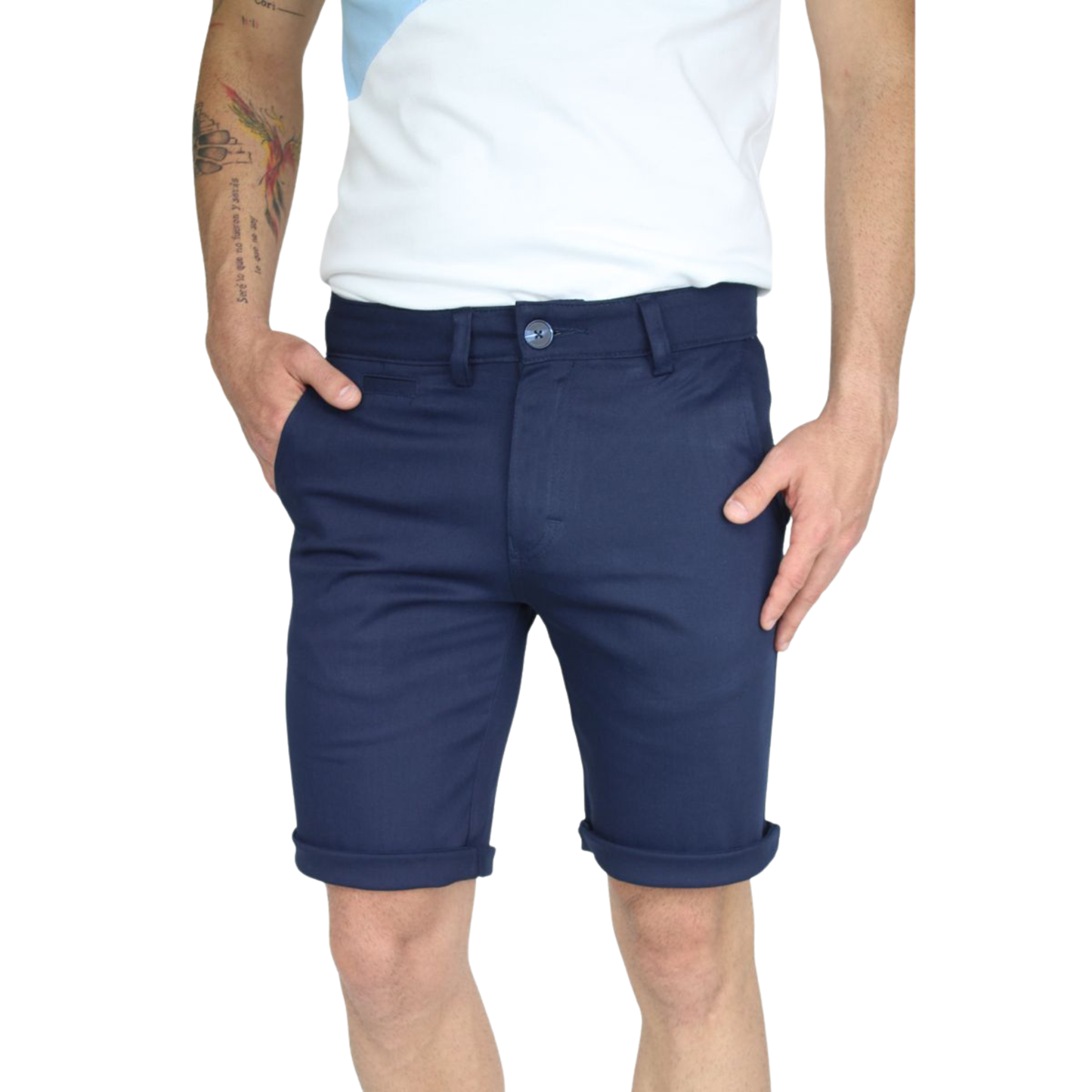 Bermuda Azul Marino De Vestir Slim Fit De Algodón Para Caballero