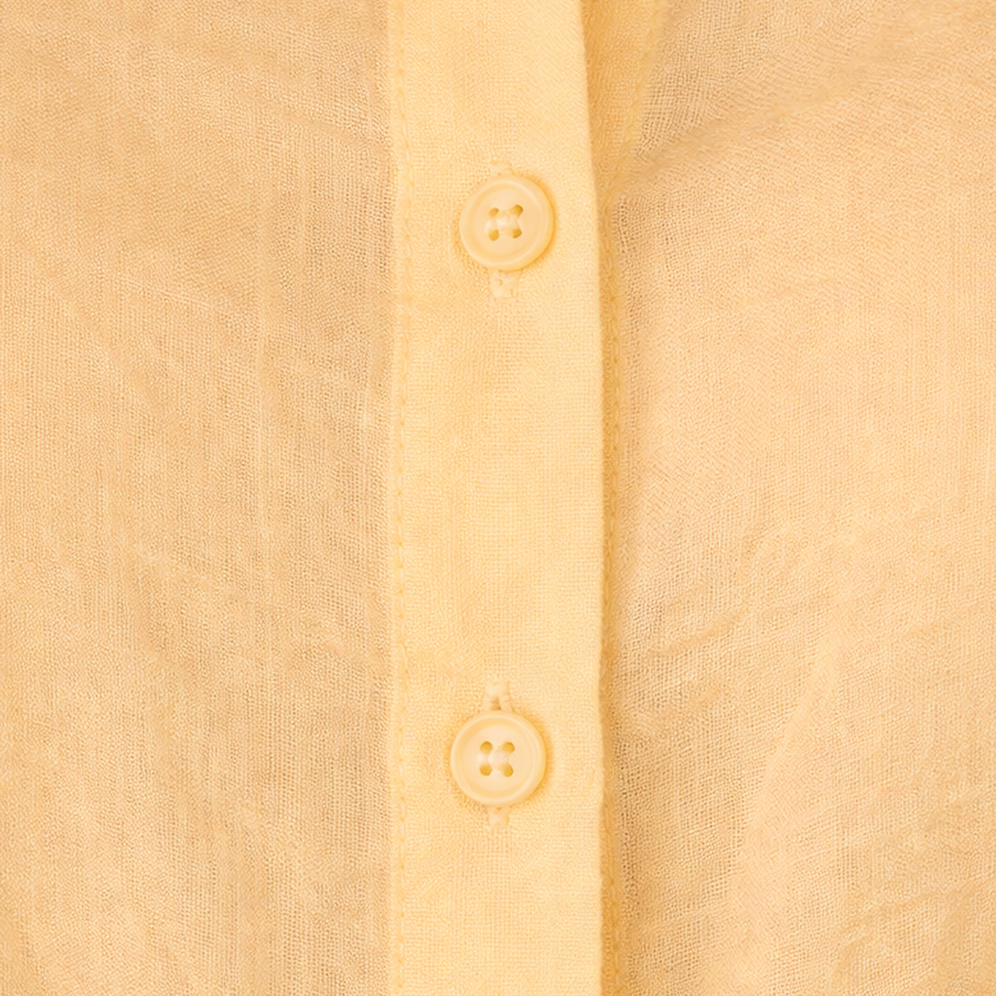 Modern Yellow Blouse with Buttons and Ruffled Long Sleeves