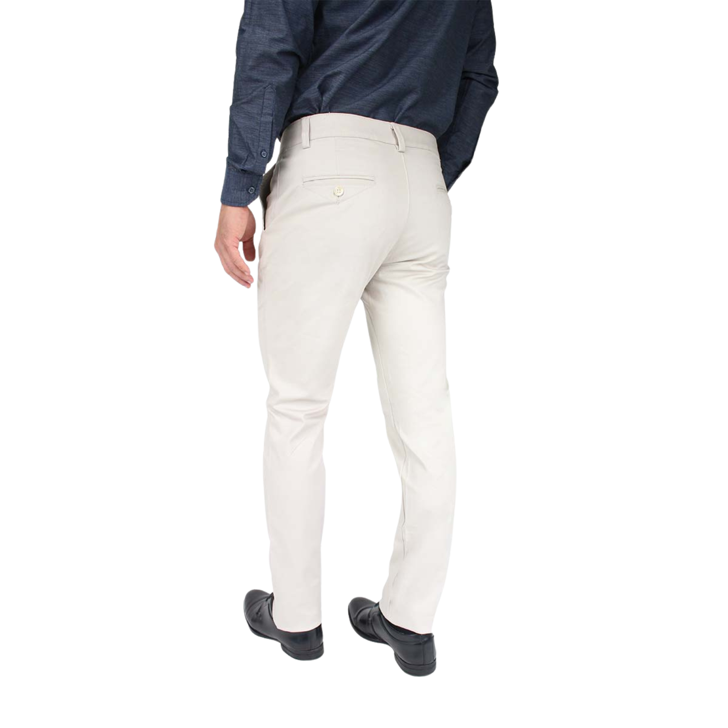 Pantalón Color Arena Stretch Slim Fit De Algodón Para Caballero