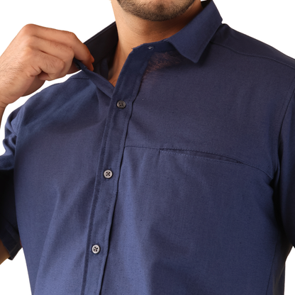 Camisa Con Bolsa Oculta Hombre Manga Corta Diseño Moderno