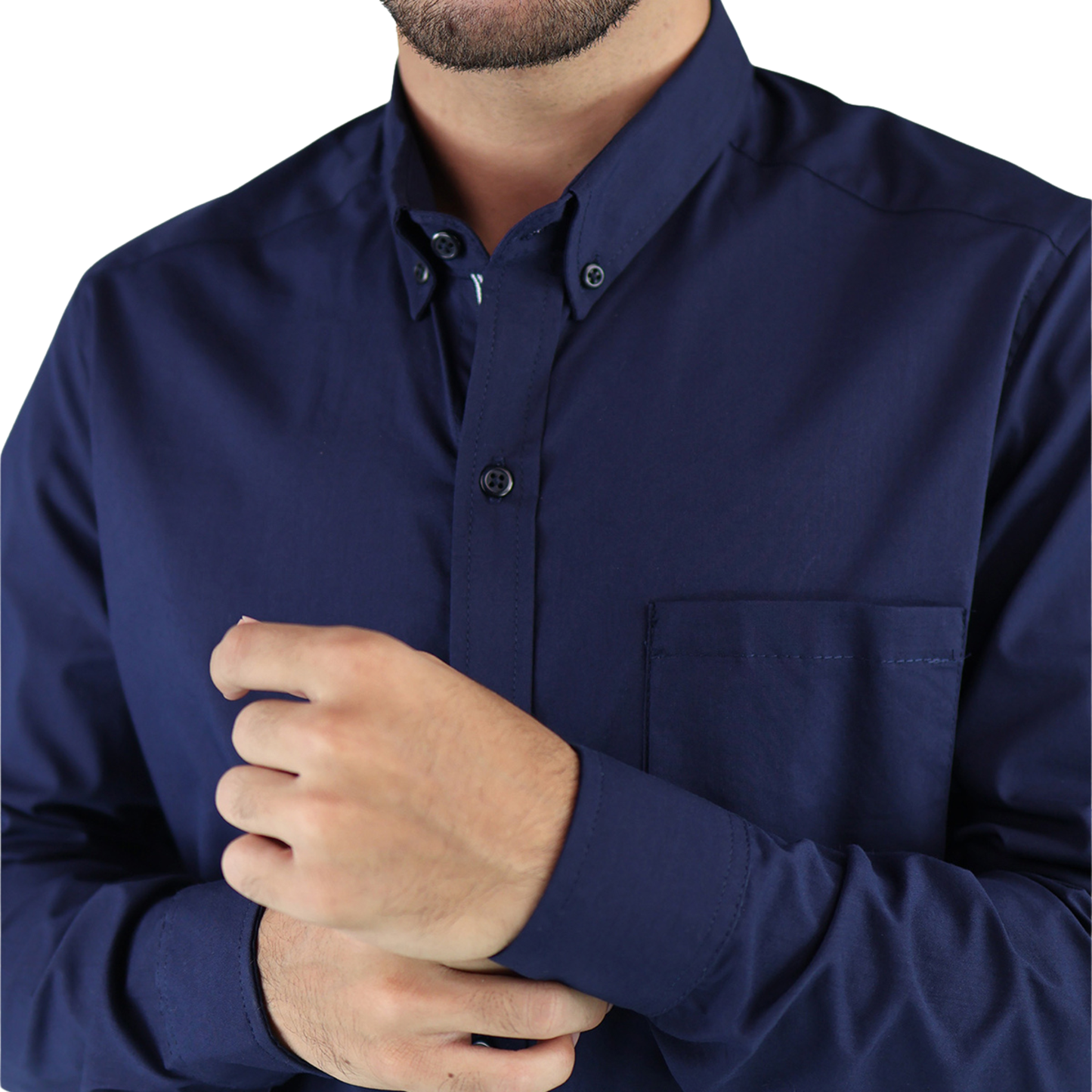 Camisa Manga Larga De Vestir Para Hombre Slim Fit Estilo Casual