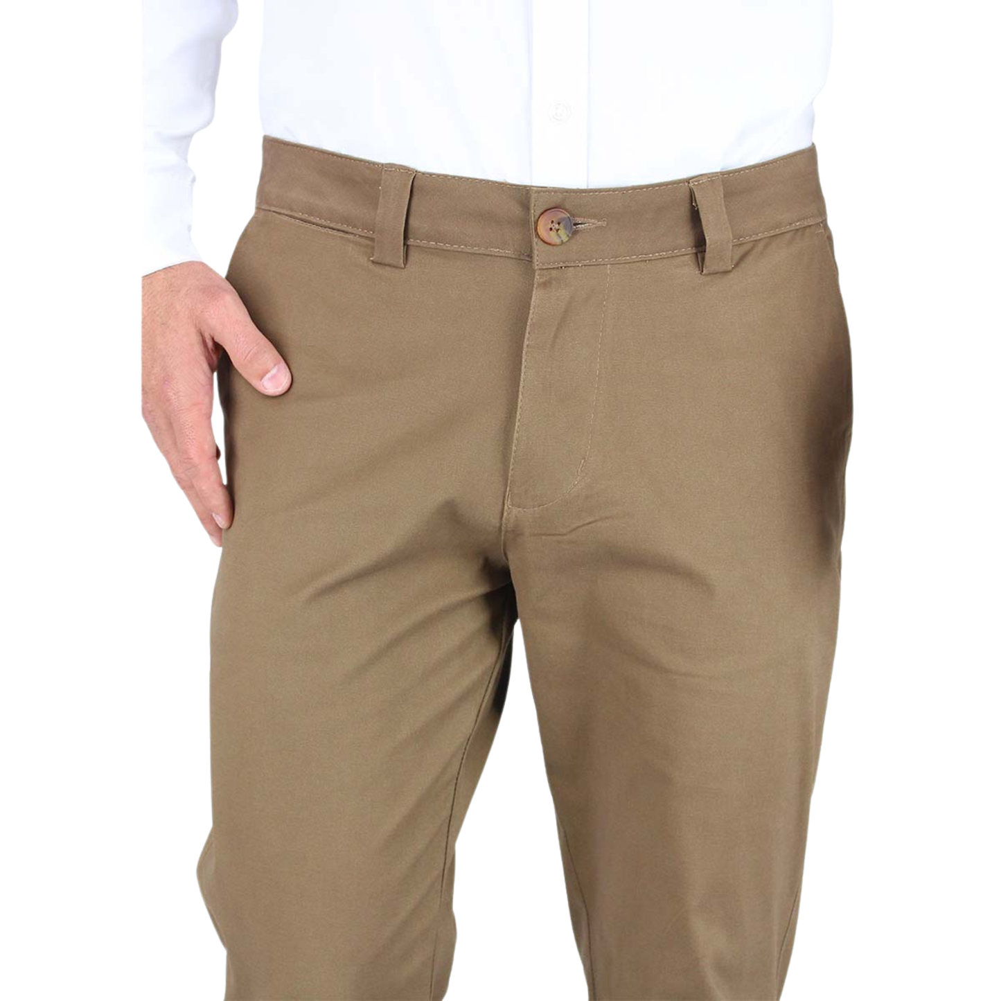 Pantalón Color Camel Slim Fit Stretch Para Hombre