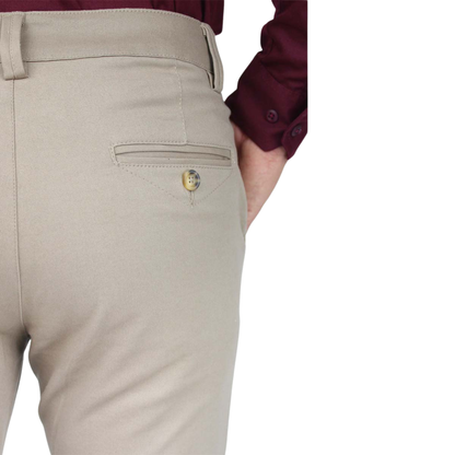Pantalón de Vestir Stretch Color Caki Slim Fit Para Hombre
