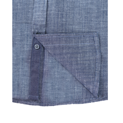 Camisa Manga Corta Look De Lino Cuello Mao Para Hombre