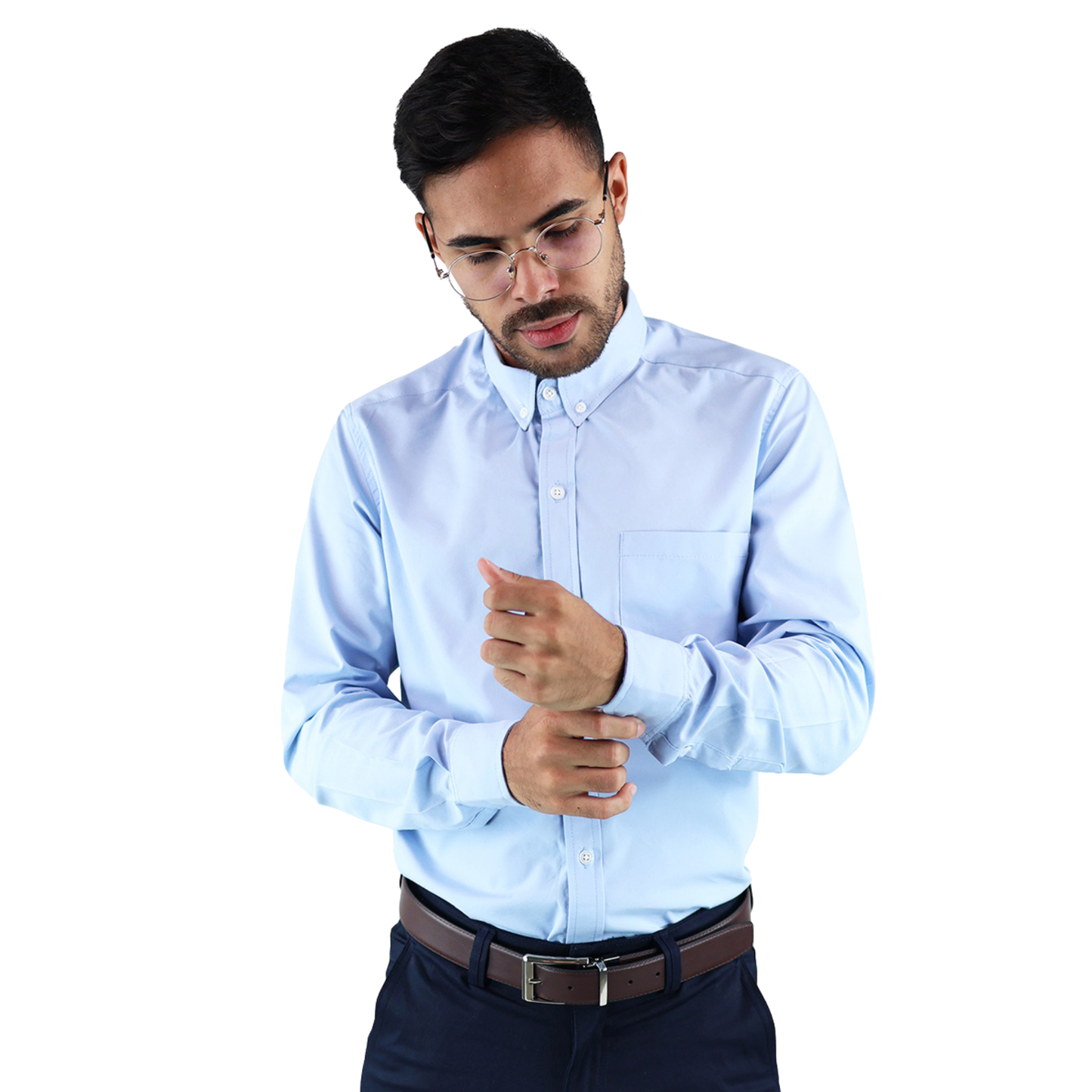 Camisa Manga Larga De Vestir Para Hombre Slim Fit Estilo Casual