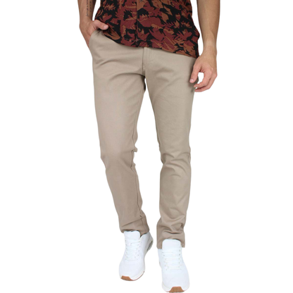 Pantalón de Vestir Stretch Color Caki Slim Fit Para Hombre