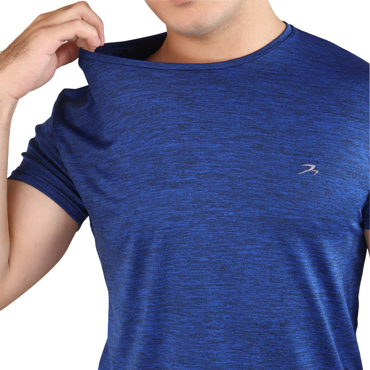 Playera Deportiva Hombre Running Gym Azul Rey Manga Corta