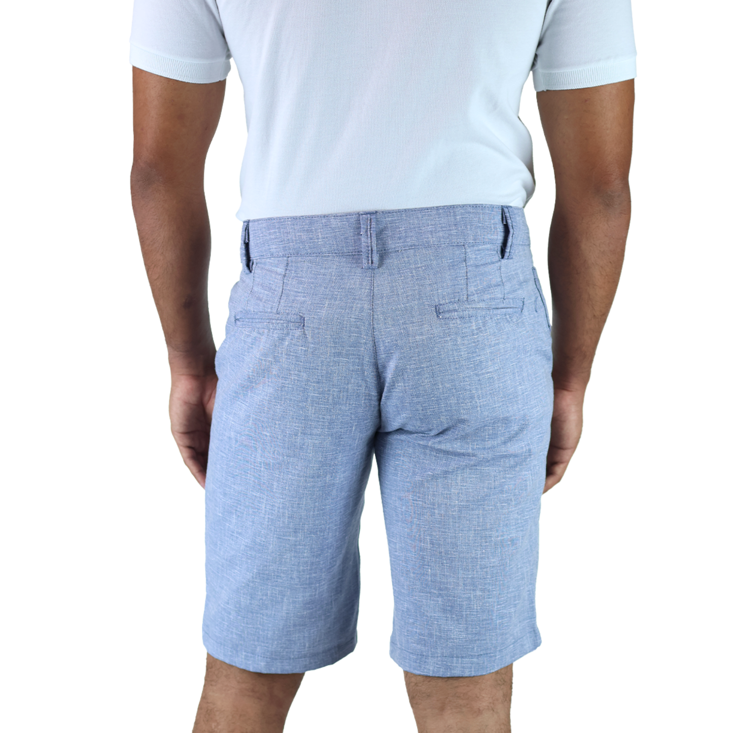 Men's Cool Marl Navy Linen-Look Shorts