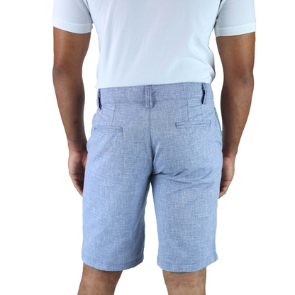 Men's Cool Marl Navy Linen-Look Shorts