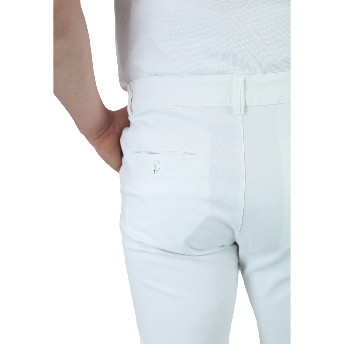 Pantalón Blanco Slim Fit De Gabardina De Algodón Para Caballero