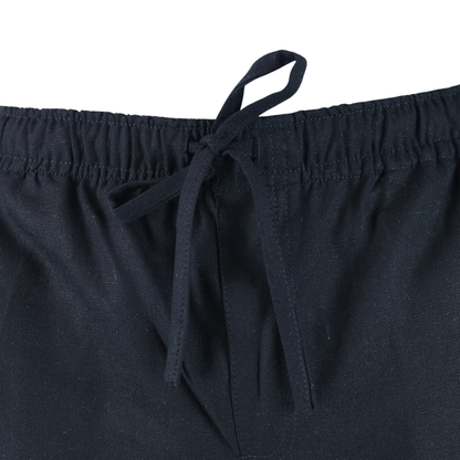 Short Negro Con Bolsillos Jareta Falsa Cintura Ajustable Para Caballero