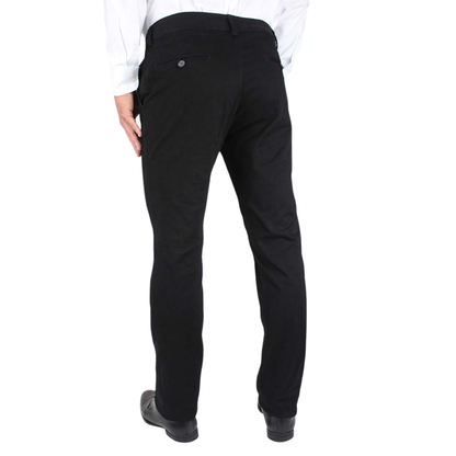 Men's Black Slim Fit Chino Trousers Cotton
