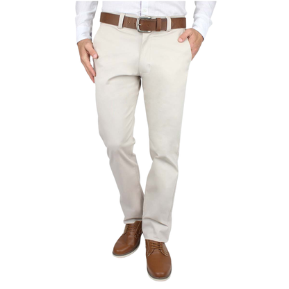 Men's Regular Stretch Sand Dress Pants With Pockets