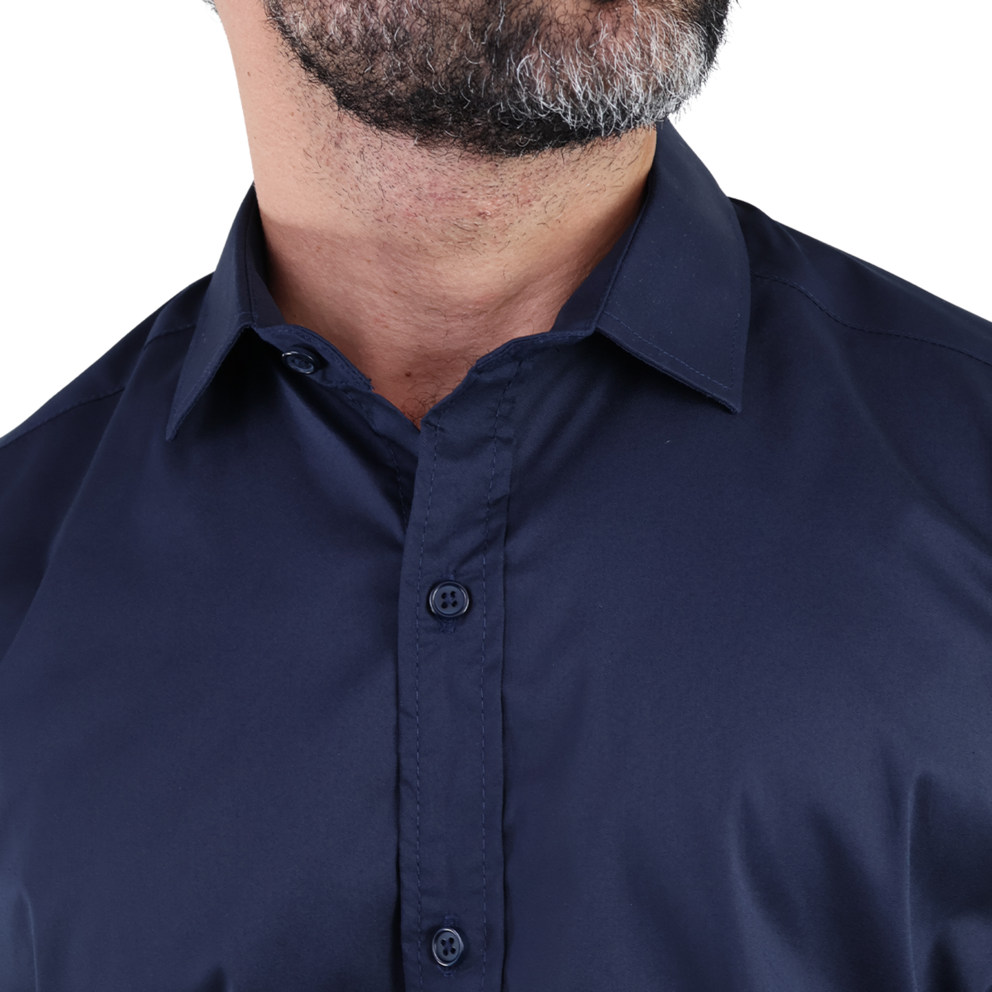 Camisa de Vestir Moda Manga Larga Slim Fit Azul Marino  Para Hombre