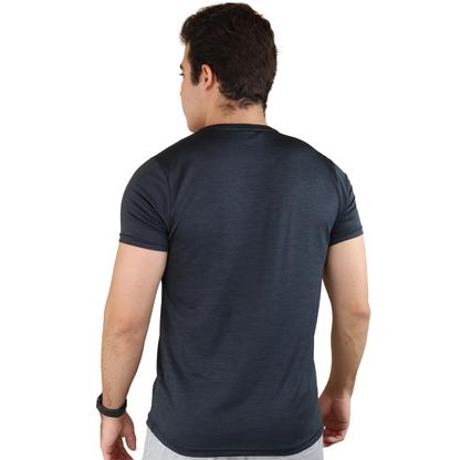 Men's Breathable Short Sleeve Black Heather Performance T-Shirt