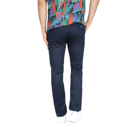 Men's Navy Blue Regular Fit Gabardine Trousers