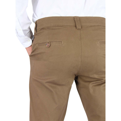Pantalón Color Camel Slim Fit Stretch Para Hombre