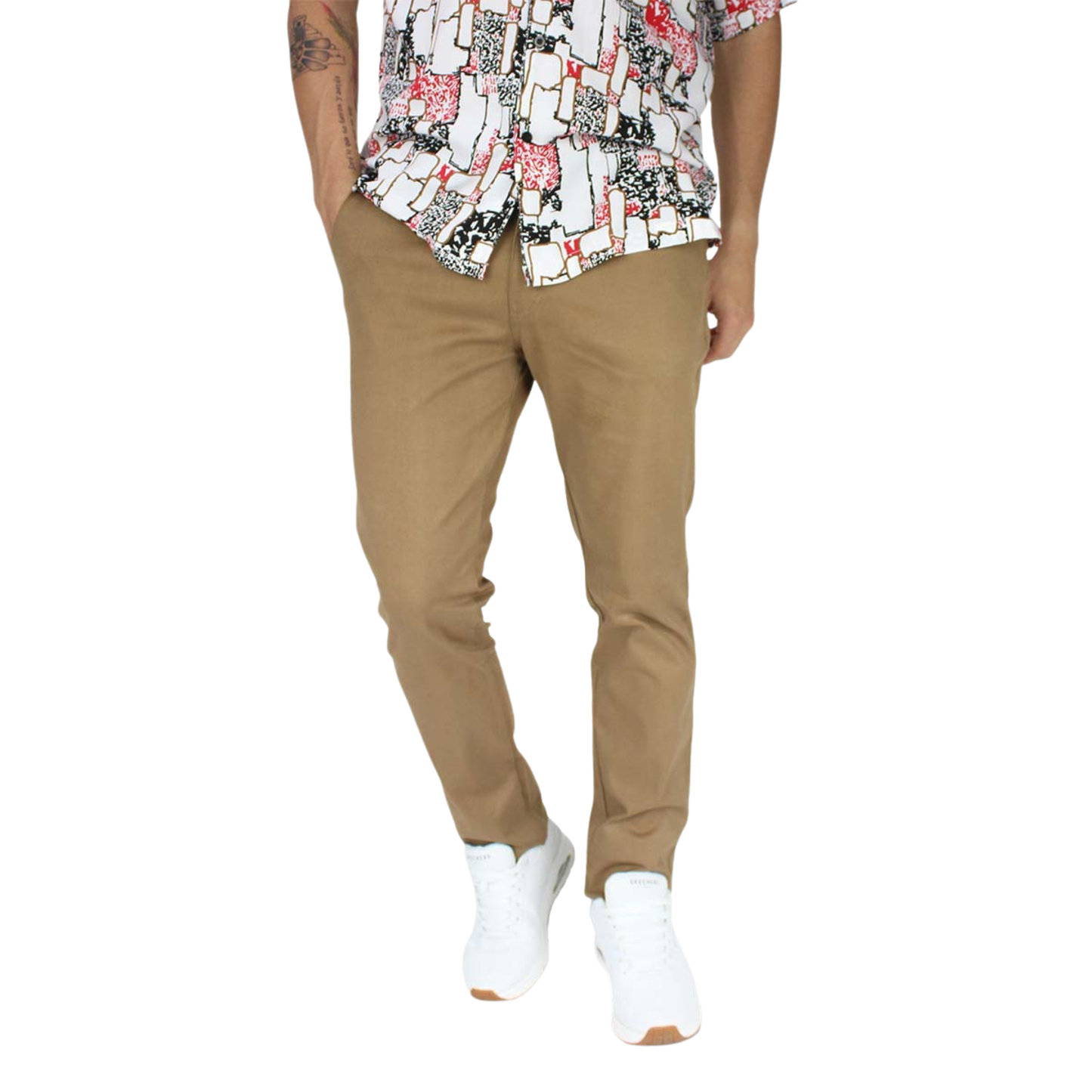 Pantalón De Vestir Camel Slim Fit De Algodón Stretch Para Hombre
