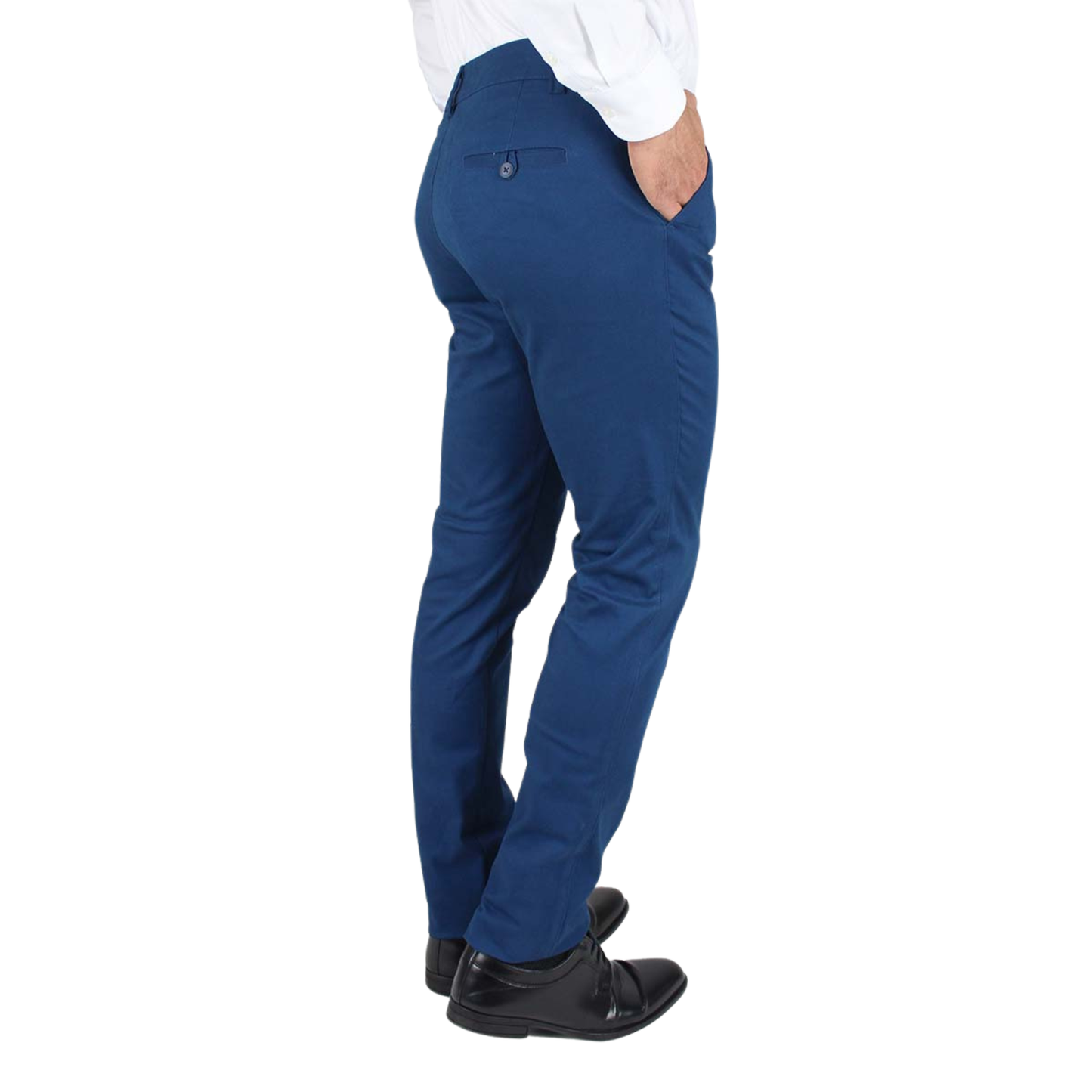 Pantalón Chino Color Azul Plúmbago Slim Fit De Algodón Para Hombre