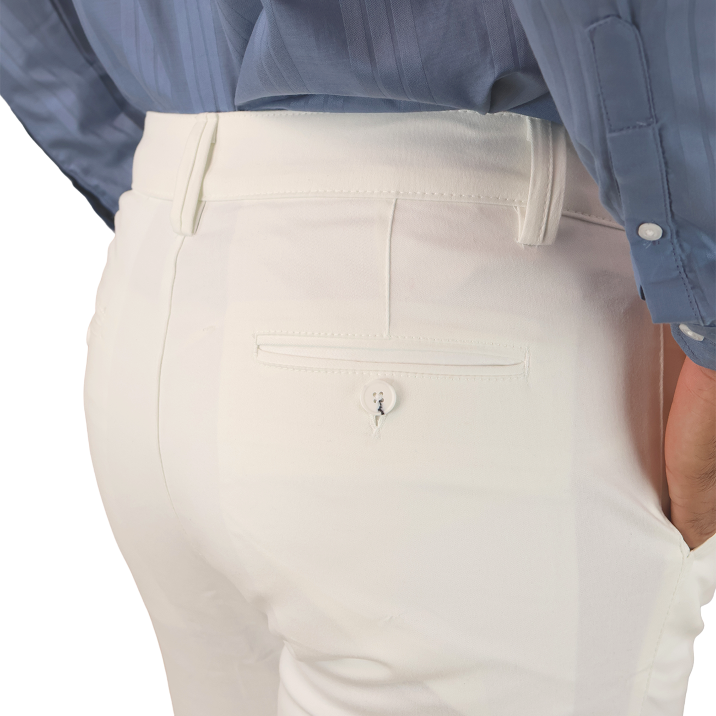 Men's Elegant and Comfortable White Regular Fit Trousers