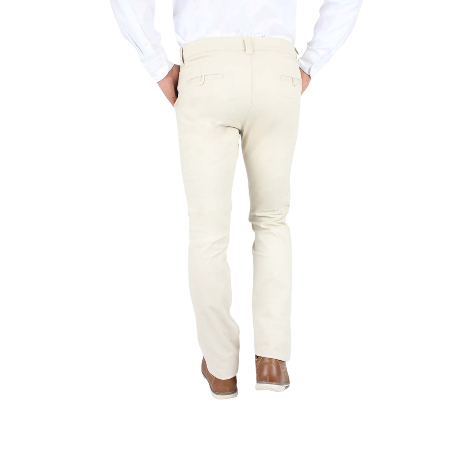 Pantalones Chinos Color Arena Slim Fit De Algodón Para Caballero