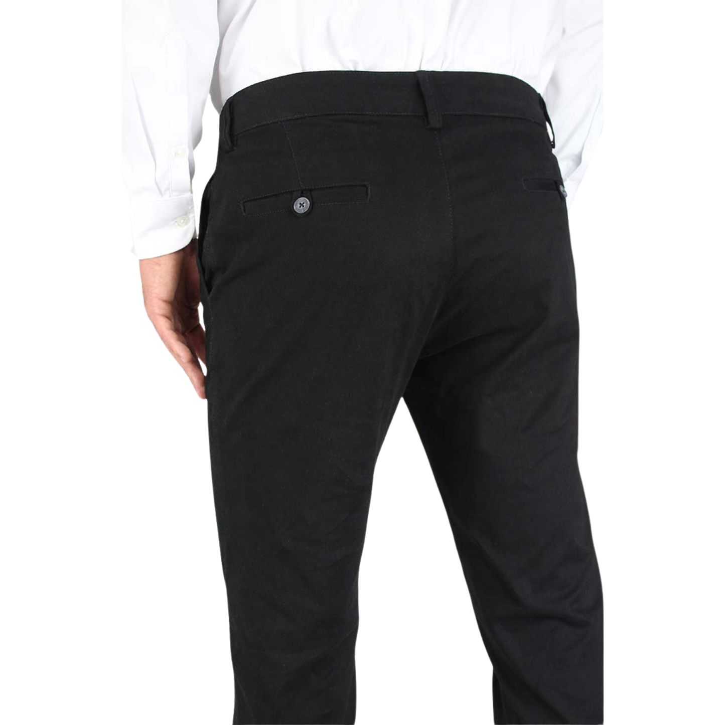 Men's Black Slim Fit Chino Trousers Cotton