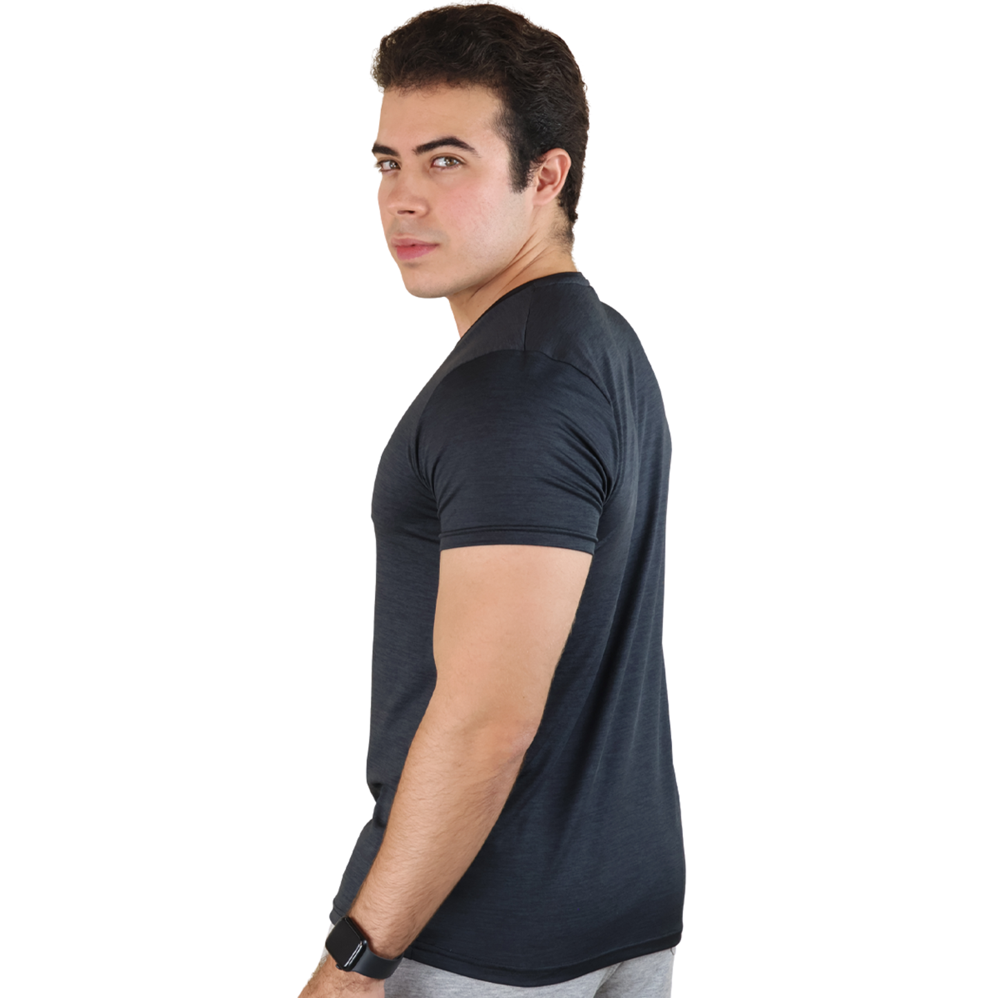 Men's Breathable Short Sleeve Black Heather Performance T-Shirt