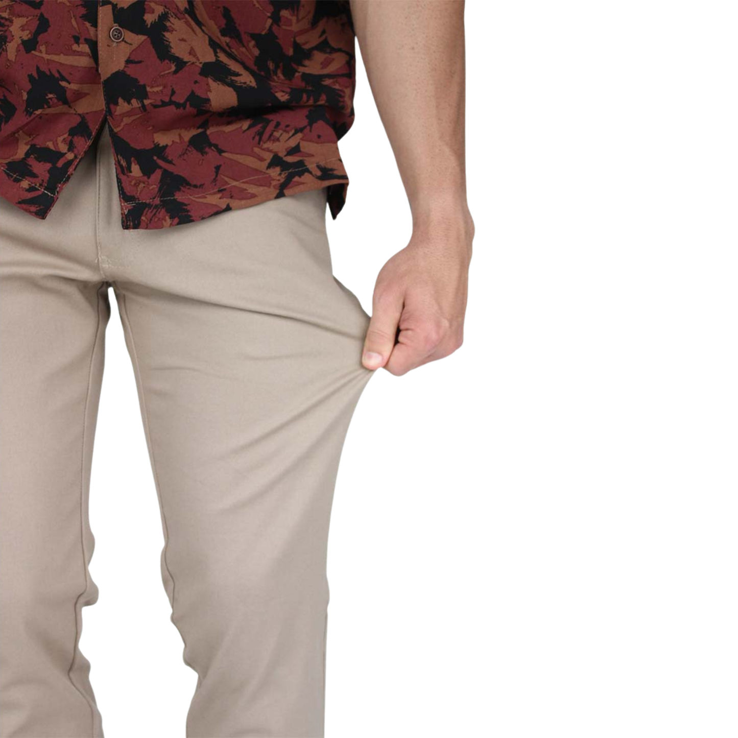 Pantalón de Vestir Stretch Color Caki Slim Fit Para Hombre