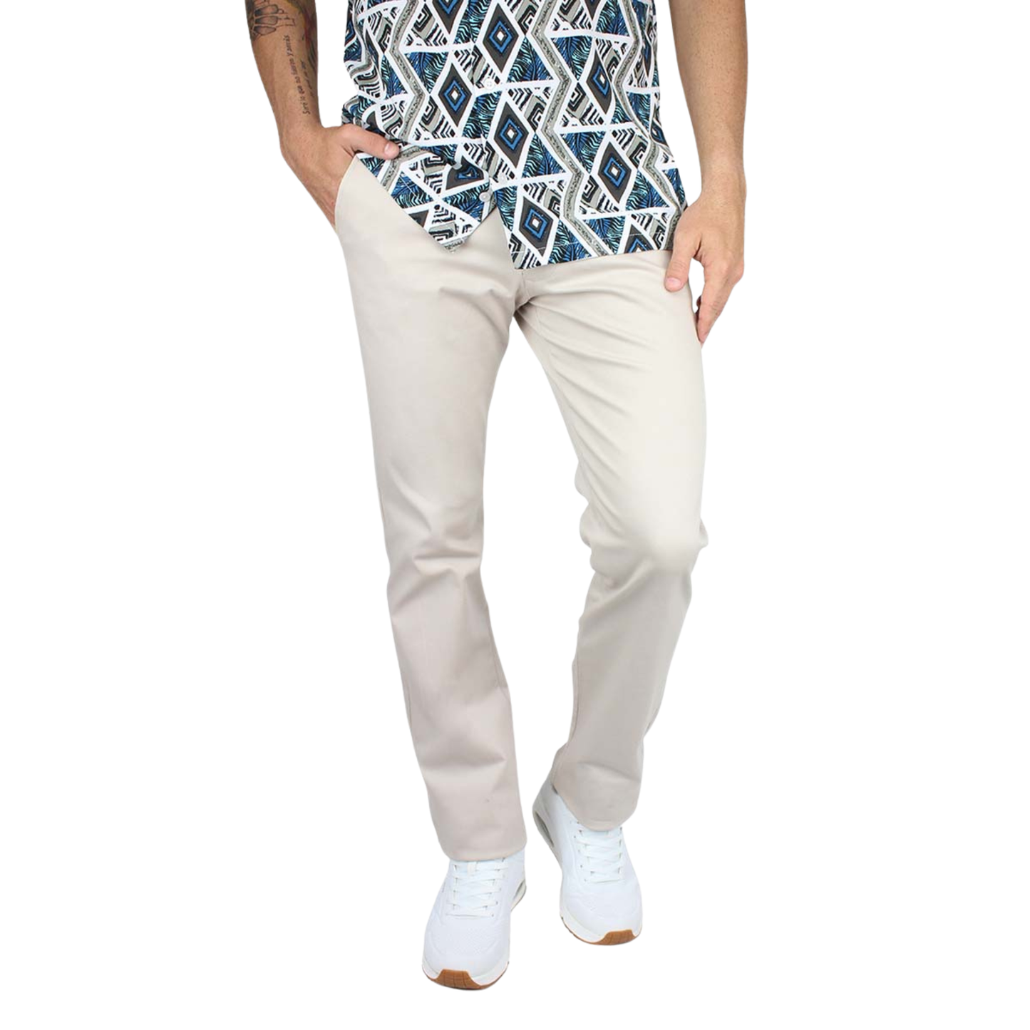 Men's Regular Stretch Sand Dress Pants With Pockets