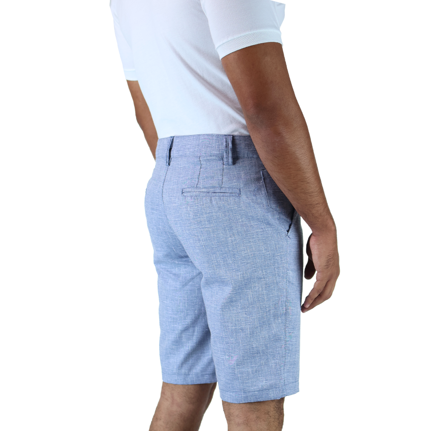 Men's Cool Marl Navy Linen-Look Shorts