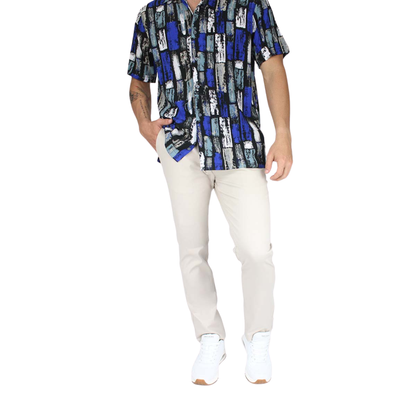 Pantalón Color Arena Stretch Slim Fit De Algodón Para Caballero