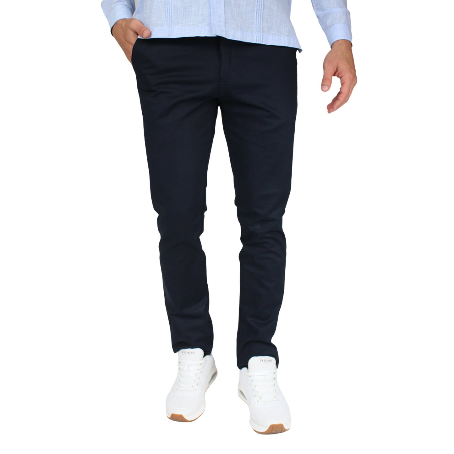 Men's Navy Blue Slim Fit Stretch Dress Pants