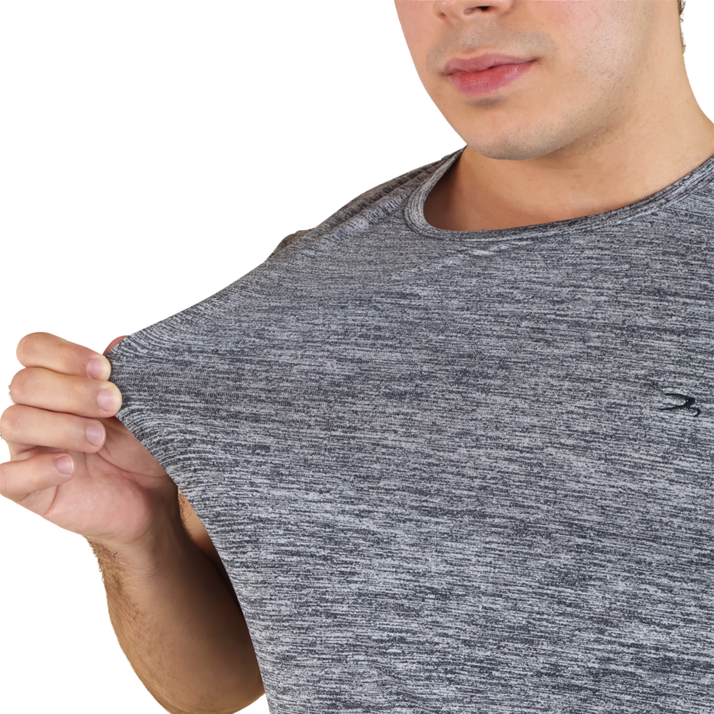 Playera Deportiva Hombre Color Gris Jaspe Secado Rápido