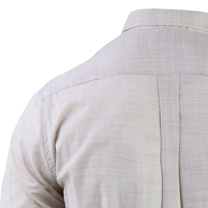 Camisa Slim Fit Manga Larga Color Caqui Para Hombre
