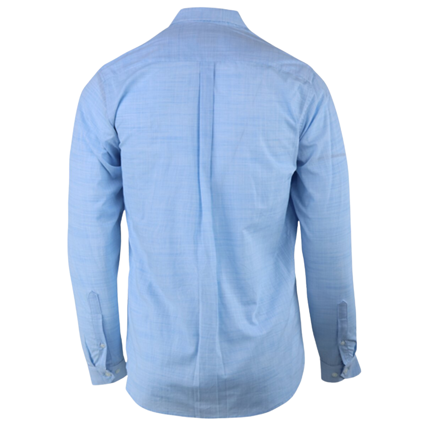 Men's Slim Fit Long Sleeve Linen Texture Marled Blue Shirt