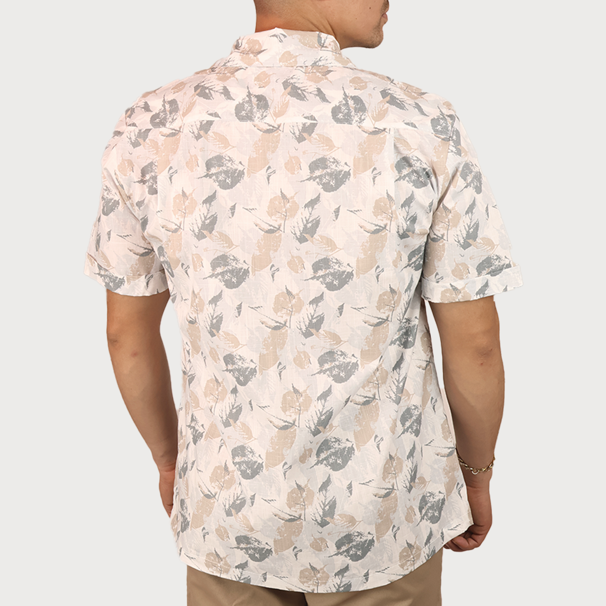Camisa Cuello Resort Hombre Estampada Tropical Manga Corta Fresca