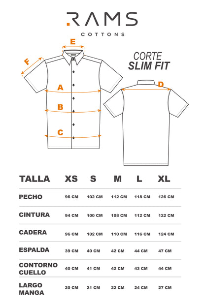 Camisa Básica Azul Cielo Slim Fit Hombre Manga Corta Lisa Casual