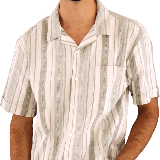 Camisa de verano manga corta con rayas verticales