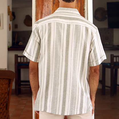 Camisa de verano manga corta con rayas verticales