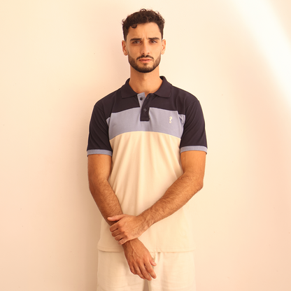 Playera Polo de Hombre con Bloques de Color