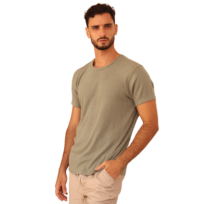 Camiseta de manga corta texturizada para hombre