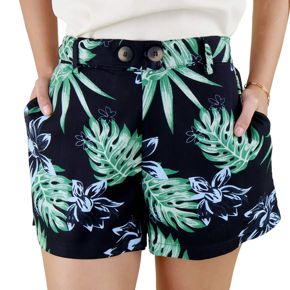 Short Corto Dama Estampado Ajuste Trasero Tela Ligera Verano