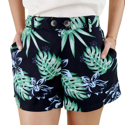 Short Corto Dama Estampado Ajuste Trasero Tela Ligera Verano